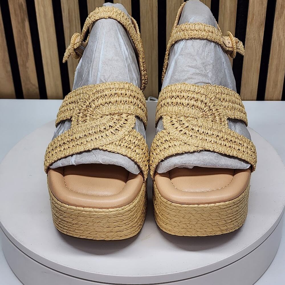 NEW - Marc Fisher LTD Payley Women’s Woven Platform Wedge Sandals Natural 10 M - Picture 8 of 9
